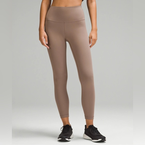 lululemon athletica Pants - Lululemon Wunder Train Ribbed HR Tight 25” Taupetastic Size 0 NWT